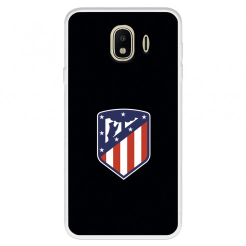 Funda para Samsung Galaxy J4 2018 del Atlético de Madrid Escudo Fondo Negro  - Licencia Oficial Atlético de Madrid