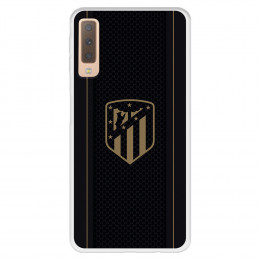 Funda para Samsung Galaxy A7 2018 del Atlético de Madrid Escudo Dorado Fondo Negro  - Licencia Oficial Atlético de Madrid