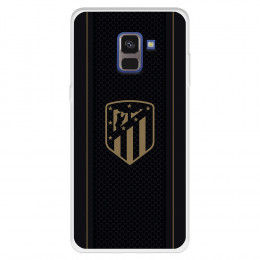 Funda para Samsung Galaxy A8 2018 del Atlético de Madrid Escudo Dorado Fondo Negro  - Licencia Oficial Atlético de Madrid