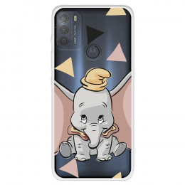 Funda para Motorola Moto G50 5G Oficial de Disney Dumbo Silueta Transparente - Dumbo