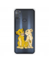 Funda para Motorola Moto G50 5G Oficial de Disney Simba y Nala Silueta - El Rey León