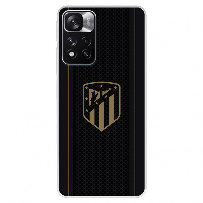 Funda para Xiaomi Redmi Note 11S 4G del Atlético de Madrid Escudo Dorado Fondo Negro  - Licencia Oficial Atlético de Madrid