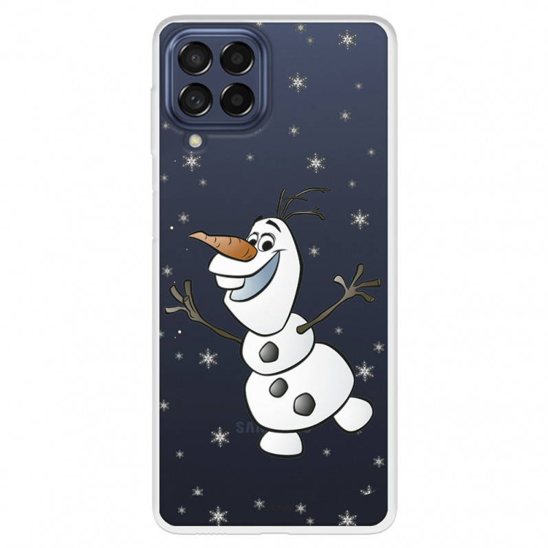 Funda para Samsung Galaxy M53 Oficial de Disney Olaf Transparente - Frozen