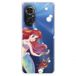 Funda para Huawei Nova 9 SE Oficial de Disney Ariel y Sebastián Burbujas - La Sirenita