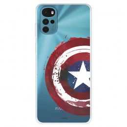 Funda para Motorola Moto G22 Oficial de Marvel Capitán América Escudo Transparente - Marvel