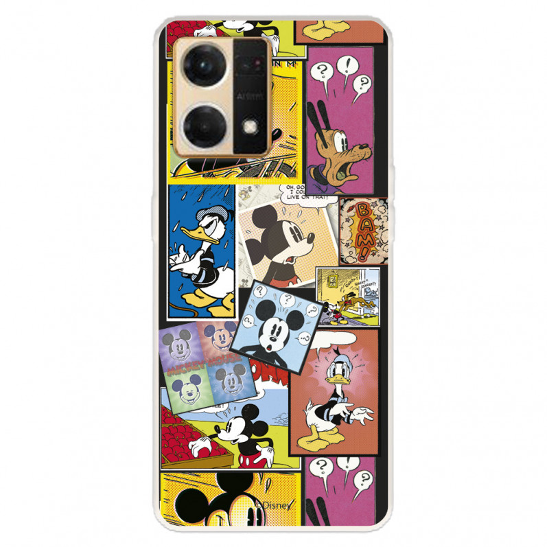 Funda para Oppo Reno 7 4G Oficial de Disney Mickey Comic - Clásicos Disney