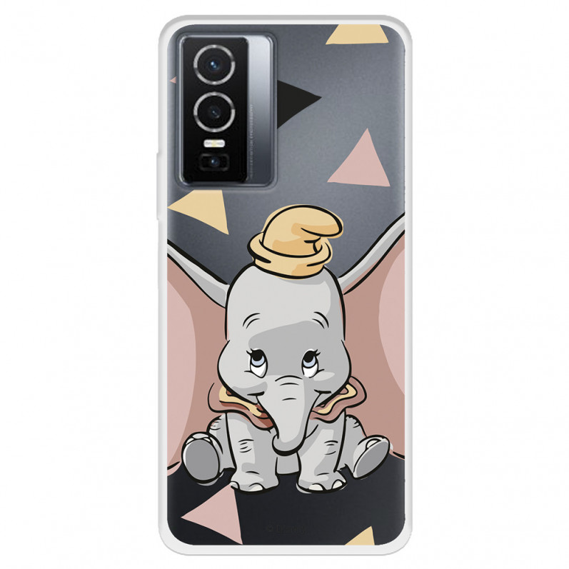 Funda para Vivo Y76 5G Oficial de Disney Dumbo Silueta Transparente - Dumbo