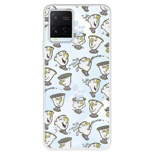 Funda para Vivo Y36s Oficial de Disney Chip Potts Siluetas - La Bella y la Bestia