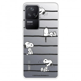 Funda para Xiaomi Poco F4 5G Oficial de Peanuts Snoopy rayas - Snoopy