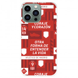 Funda para IPhone 14 Pro Max del Atlético de Madrid Coraje y corazón  - Licencia Oficial Atlético de Madrid