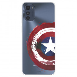 Funda para Motorola Moto E32 Oficial de Marvel Capitán América Escudo Transparente - Marvel