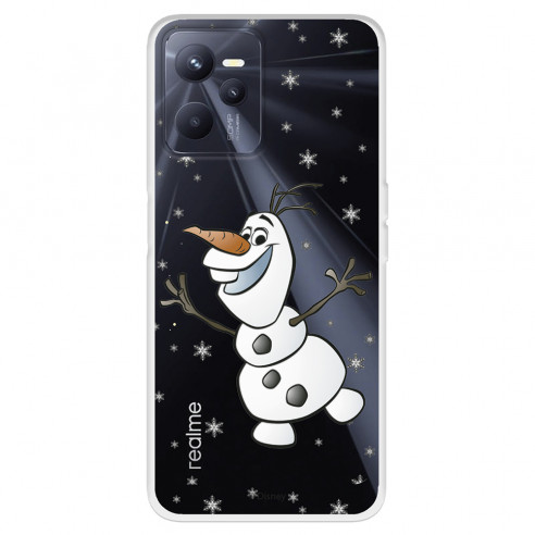 Funda para Realme Narzo 50A Prime Oficial de Disney Olaf Transparente - Frozen