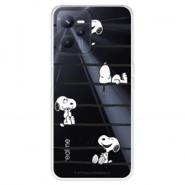 Funda para Realme Narzo 50A Prime Oficial de Peanuts Snoopy rayas - Snoopy