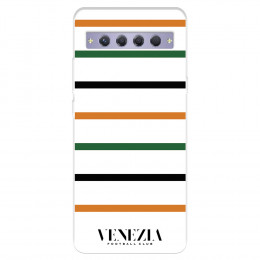 Funda para TCL 10 Plus del Venezia Football Club Fondo Blanco Rayas  - Licencia Oficial Venezia Football Club