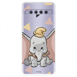 Funda para TCL 10 Plus Oficial de Disney Dumbo Silueta Transparente - Dumbo