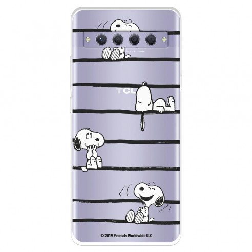 Funda para TCL 10 Plus Oficial de Peanuts Snoopy rayas - Snoopy