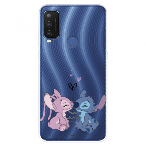 Funda para Alcatel 1 L Pro Oficial de Disney Angel & Stitch Beso - Lilo & Stitch