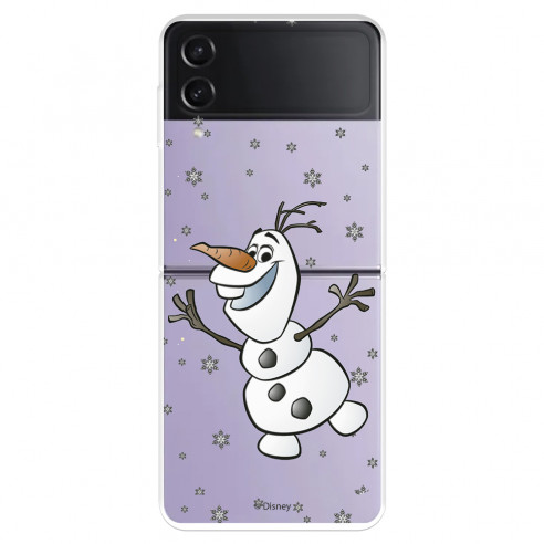 Funda para Samsung Galaxy Z Flip4 Oficial de Disney Olaf Transparente - Frozen