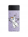 Funda para Samsung Galaxy Z Flip4 Oficial de Disney Olaf Transparente - Frozen