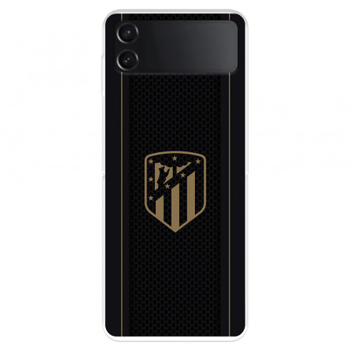 Funda para Samsung Galaxy Z Flip4 del Atlético de Madrid Escudo Dorado Fondo Negro  - Licencia Oficial Atlético de Madrid