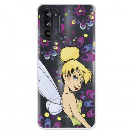 Funda para Motorola Moto G52 Oficial de Disney Campanilla Flores - Peter Pan