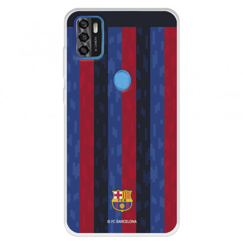 Funda para ZTE Blade A31 del FC Barcelona Fondo Rayas Verticales  - Licencia Oficial FC Barcelona