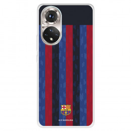 Funda para Huawei Honor 50 5G del FC Barcelona Fondo Rayas Verticales  - Licencia Oficial FC Barcelona