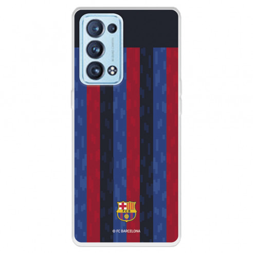 Funda para Oppo Reno6 Pro del FC Barcelona Fondo Rayas Verticales  - Licencia Oficial FC Barcelona