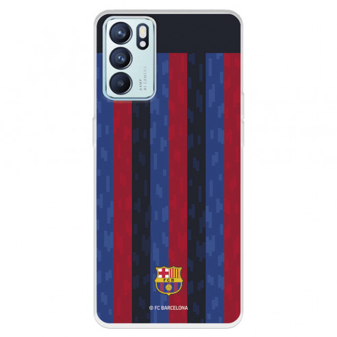 Funda para Oppo Reno6 del FC Barcelona Fondo Rayas Verticales  - Licencia Oficial FC Barcelona