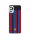 Funda para Motorola Moto G60S del FC Barcelona Fondo Rayas Verticales  - Licencia Oficial FC Barcelona