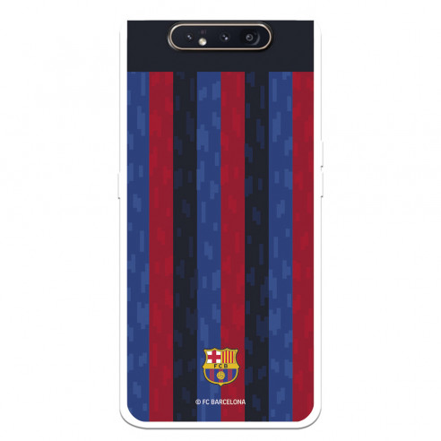 Funda para Samsung Galaxy A80 del FC Barcelona Fondo Rayas Verticales  - Licencia Oficial FC Barcelona