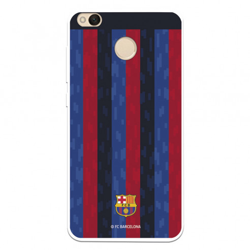 Funda para Xiaomi Redmi 4X del FC Barcelona Fondo Rayas Verticales  - Licencia Oficial FC Barcelona