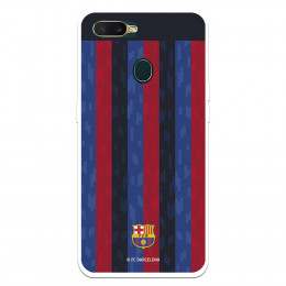 Funda para Oppo A7 del FC Barcelona Fondo Rayas Verticales  - Licencia Oficial FC Barcelona