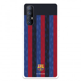 Funda para Oppo Find X2 Neo del FC Barcelona Fondo Rayas Verticales  - Licencia Oficial FC Barcelona