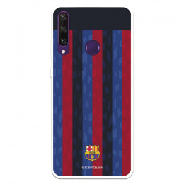 Funda para Huawei Y6p del FC Barcelona Fondo Rayas Verticales  - Licencia Oficial FC Barcelona