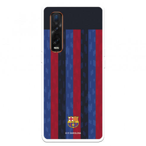 Funda para Oppo Find X2 Pro del FC Barcelona Fondo Rayas Verticales  - Licencia Oficial FC Barcelona