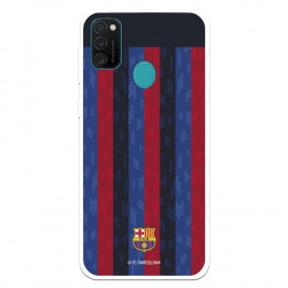 Funda para Samsung Galaxy M21 del FC Barcelona Fondo Rayas Verticales  - Licencia Oficial FC Barcelona