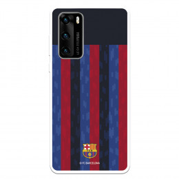 Funda para Huawei P40 del FC Barcelona Fondo Rayas Verticales  - Licencia Oficial FC Barcelona