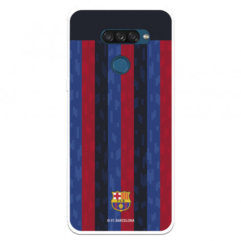 Funda para LG K50s del FC Barcelona Fondo Rayas Verticales  - Licencia Oficial FC Barcelona