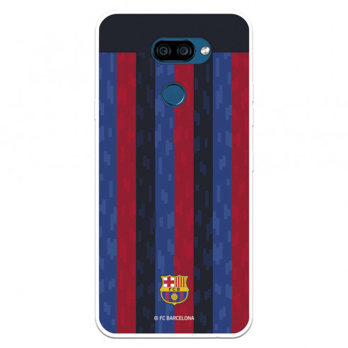 Funda para LG K40s del FC Barcelona Fondo Rayas Verticales  - Licencia Oficial FC Barcelona