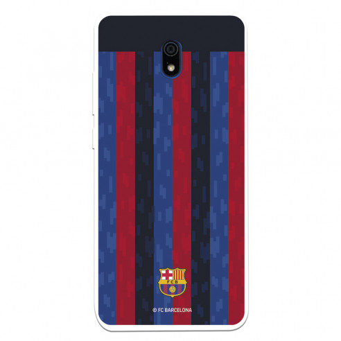 Funda para Xiaomi Redmi 8A del FC Barcelona Fondo Rayas Verticales  - Licencia Oficial FC Barcelona