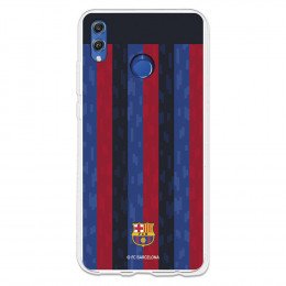 Funda para Huawei Honor 8X del FC Barcelona Fondo Rayas Verticales  - Licencia Oficial FC Barcelona