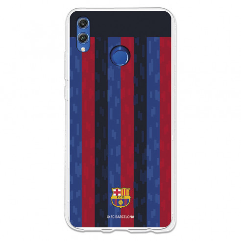 Funda para Huawei Honor 8X del FC Barcelona Fondo Rayas Verticales  - Licencia Oficial FC Barcelona