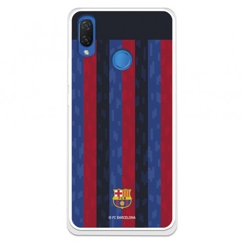 Funda para Huawei P Smart Plus del FC Barcelona Fondo Rayas Verticales  - Licencia Oficial FC Barcelona