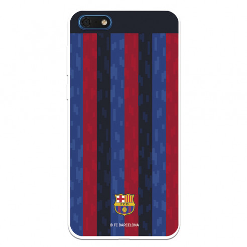 Funda para Huawei Honor 7S del FC Barcelona Fondo Rayas Verticales  - Licencia Oficial FC Barcelona