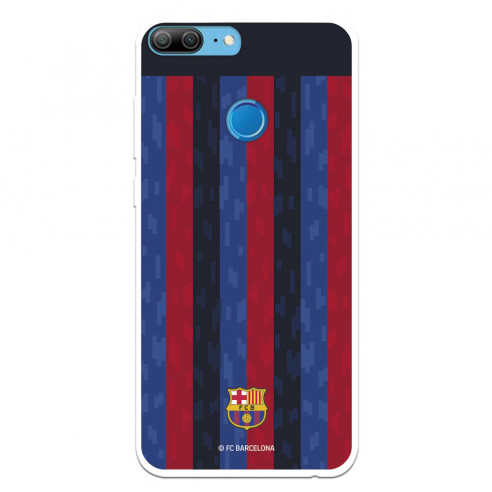 Funda para Huawei Honor 9 Lite del FC Barcelona Fondo Rayas Verticales  - Licencia Oficial FC Barcelona