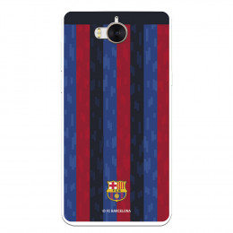 Funda para Huawei Y6 2017 del FC Barcelona Fondo Rayas Verticales  - Licencia Oficial FC Barcelona