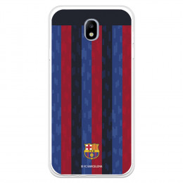 Funda para Samsung Galaxy J7 2017 Europeo del FC Barcelona Fondo Rayas Verticales  - Licencia Oficial FC Barcelona