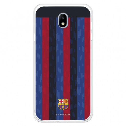 Funda para Samsung Galaxy J7 2017 Europeo del FC Barcelona Fondo Rayas Verticales  - Licencia Oficial FC Barcelona