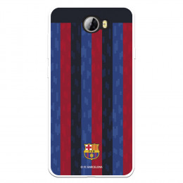 Funda para Huawei Y6 II Compact del FC Barcelona Fondo Rayas Verticales  - Licencia Oficial FC Barcelona